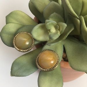 Milky Amber Vintage Earrings
